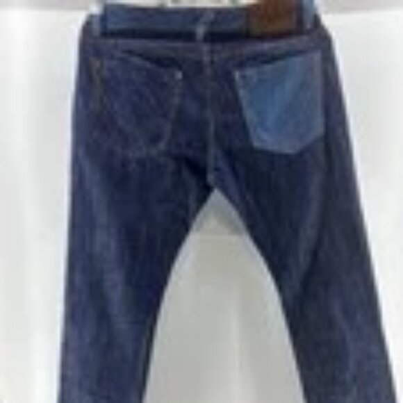 Akoo Denim Jeans Mens 34 Med Wash Dark Wash Blue Straight Leg Cotton Streetwear - Picture 3 of 8